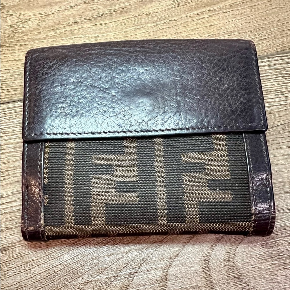 Fendi Zucca Canvas and Leather Small Wallet in Brown - Picture 2 of 9